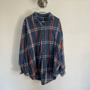 High low flannel with baggy fit
